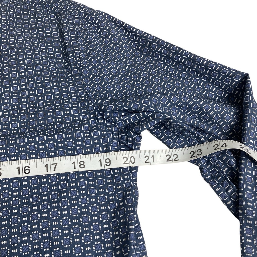 Brooks Brothers Red Fleece Shirt Men S Blue Geometric All Over Print Long Sleeve - Picture 10 of 13